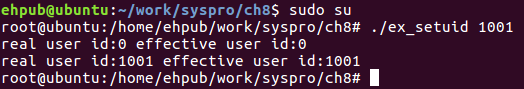 [그림 8.6] ex_setuid 실행 화면2